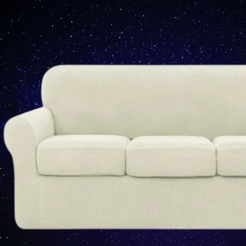 Subrtex Stretch Sofa Slipcover Cover with 3 Separate Cushion Cover - Ivory XL